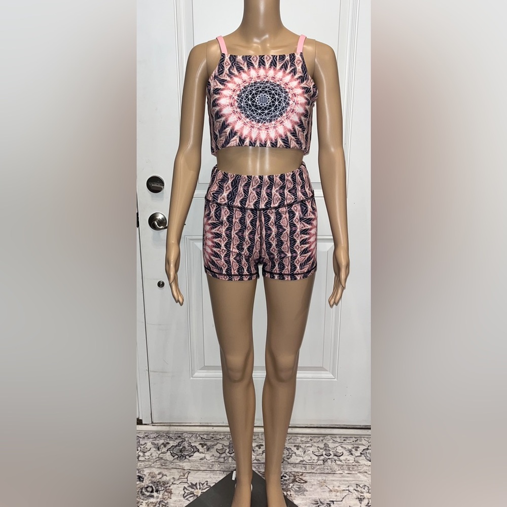 Woven Athletic Short and Bra Set